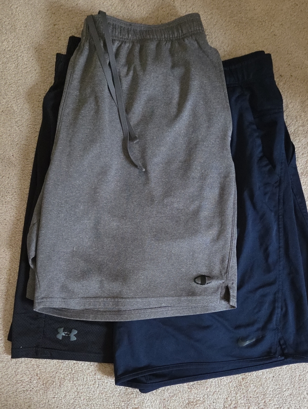 3 PAIR - Mens 2XL Athletic Shorts Nike UA Champion